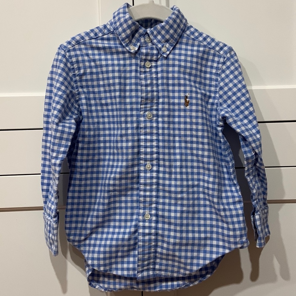 Toddler Boy Ralph Lauren Gingham Button Down 3T